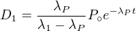 D1 = --λP---P∘e-λPt
     λ1 - λP
