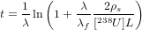        (             )
t = 1ln  1+ -λ-223ρ8s---
    λ       λf [  U]L
