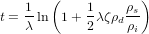        (           )
t =-1ln 1 + 1λζρdρs
   λ        2    ρi
