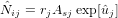 Nˆij = rjAsj exp[ˆuj]
