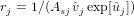 r = 1∕(A  ˆv exp[ˆu])
 j       sj j     j
