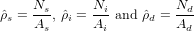 ˆρ =  Ns,ρˆ = Ni-and ˆρ = Nd-
 s   As  i   Ai      d  Ad
