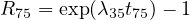 R75 = exp(λ35t75)- 1
