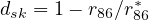 dsk = 1- r86∕r*86
