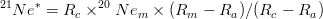 21   *       20
  N e =  Rc ×   N em × (Rm  - Ra)∕(Rc -  Ra)
