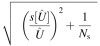 ┌│ (---)----(-----)-------
│∘  s[ˆζ] 2    s[Uˆ] 2   1
   -ˆ-   +   -ˆ--  +  N--
    ζ         U        s